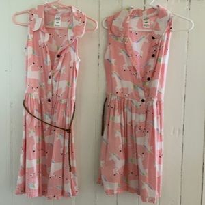 Girls size 4/5 sleeveless Unicorn dress with Belt.